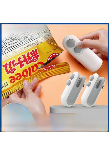 Reedark Ev İçi Mıknatıslı El Basmalı Plastik Poşet Kapama Makinesi - Mini Taşınabilir Atıştırmalık Sigortlama Aleti Beyaz Ce Onaylı Beyaz