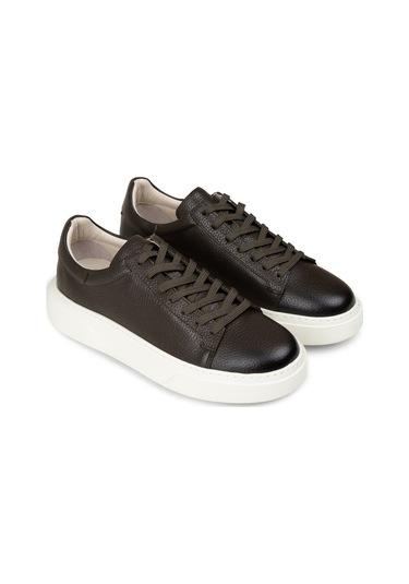 Deery Erkek Hakiki Deri Haki Sneaker Ayakkabı - 04651mhake01