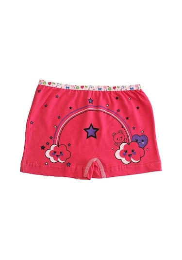 Tutku İç Giyim Kız Çocuk Renkli Likralı Pamuk Boxer Külot 6'lı Paket