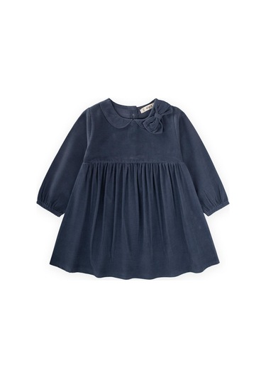 Kadife Elbise 1-8 Yaş Lacivert Lacivert