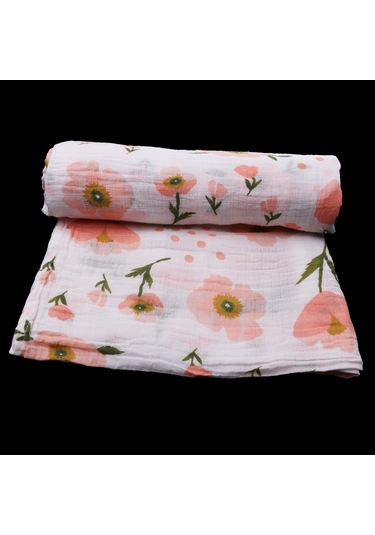 Dolıty Yumuşak Muslin Bebek Kundaklama Battaniye Çiçek Çiçek Çok Renkli