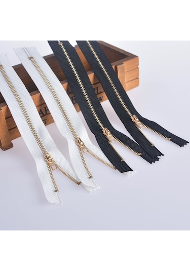 100 Adet No.3 Metal Bakır Fermuarlı Pantolon Placket Fermuar, Özellikler: 11cm Platin + Beyaz