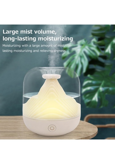 Hangfox Beyaz Ev Odası Nemlendirici: 700ml Büyük Kapasite, 1800mah Usb Şarjlı, Islak Işık Ve 6 Adet Uçucu Yağ İçeren Hava Nemleyici