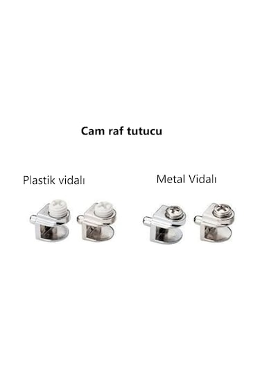 Vidalı Metal Raf Tutucu Cam, Etejer Tutucu
