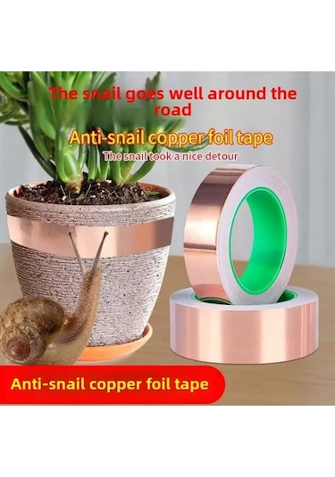 Sunshine011 Bahçe Salyangoz Önleyici 2cm Bakır Folyo Bant - Çiçek Ve Bitki Koruma, Elektriksiz