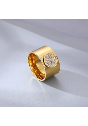 Novahub Geometrik Daire 14 Ayar Altın Yüzük - Erkek & Kadın - Uniseks Tasarım Altın