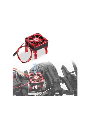 Besthome1 Trx-4 Scx10 Rc4wd İçin 540/550 Metal Soğutma Fanı, Siyah Adaptör Kablolu Radyatör