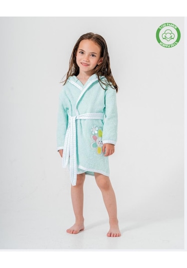 Çiçekli Bornoz Mint Mint