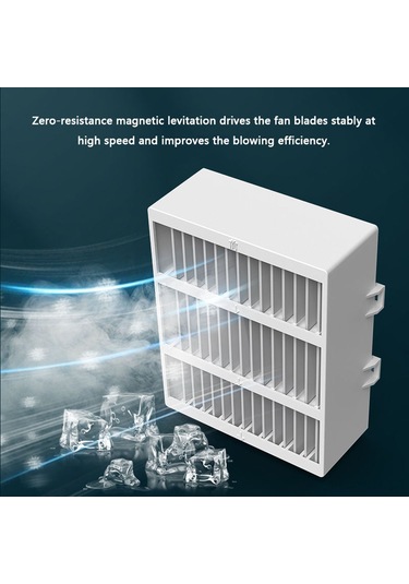 Samdoo Mavi 6" Taşınabilir Soğutucu Fan - 3 Hız Ayarı, Çift Havuz, Nemlendirici Ve Led Gece Lambası İle Sessiz Isıtma