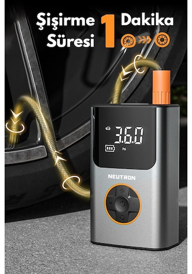 Neutron Taşınabilir Şarjlı Kompresör Lastik Hava Pompası