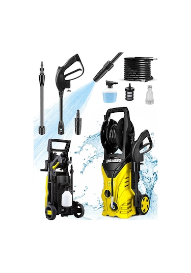 Dragro Alman LT701G-2500A 180 Bar 2500 W Yüksek Basınçlı Makine Sarı