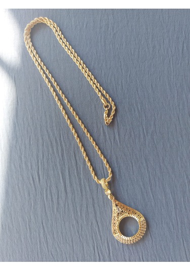 22ayar Altın Kaplama Çeyrek 60cm Kolye 3mm Halat Zincir Altın