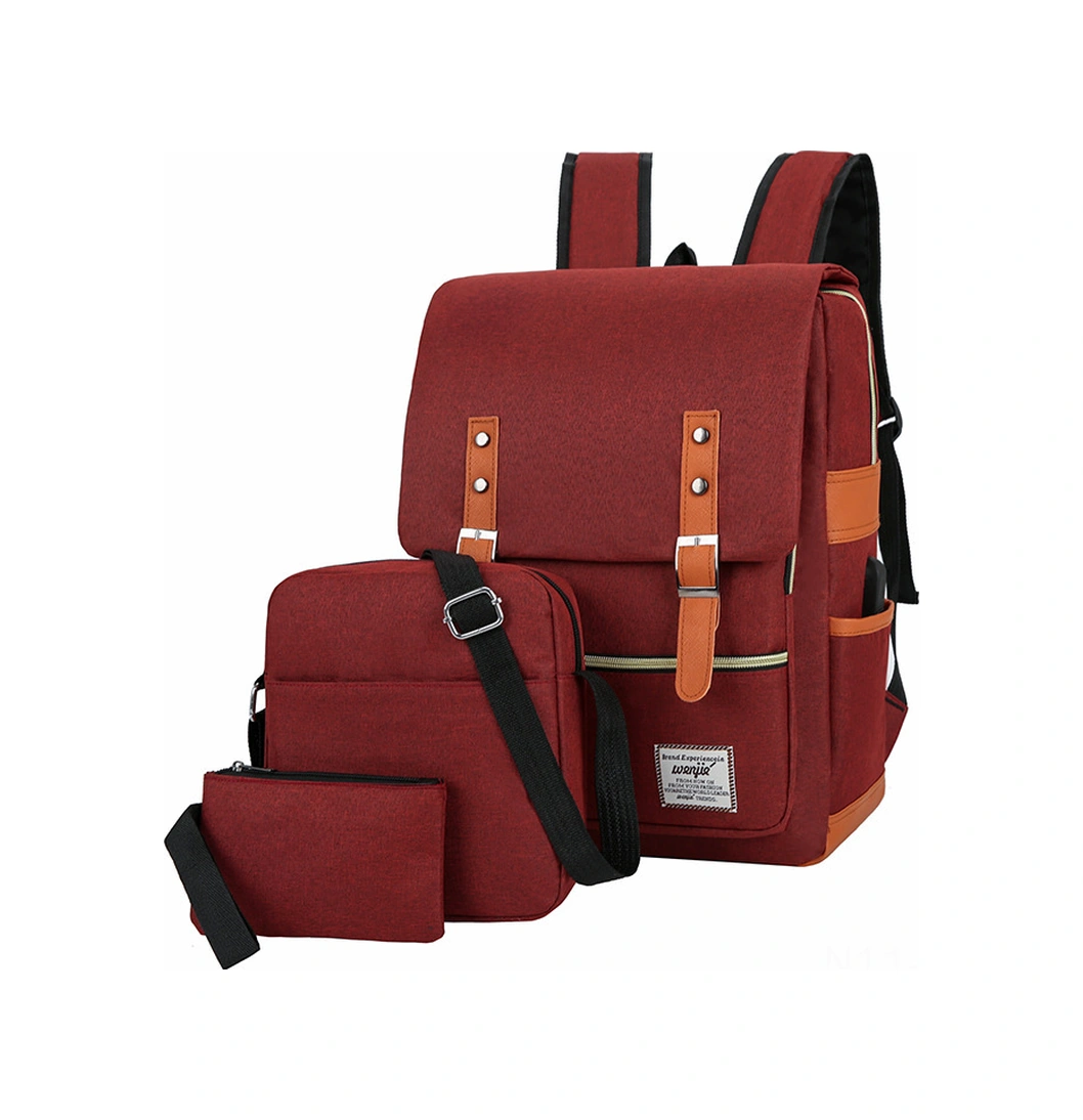 Yifomall Gri Renkli Unisex Çift Askılı Çanta 3'lü Set - Büyük Kapasiteli Dışarıda Kullanıma Uygun Seyahat Ve Çalışma Çantası