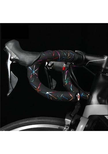 Teltree West Bıkıng Yol Bisikleti Kaymaz Bant - Renkli Çizgili, Pu Malzeme, Su Geçirmez, 1 Çift, Siyah Siyah