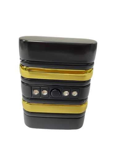 Shayu Pürmüzlü Çakmak Füme Sarı Zirkon Taşlı Füme - Sarı