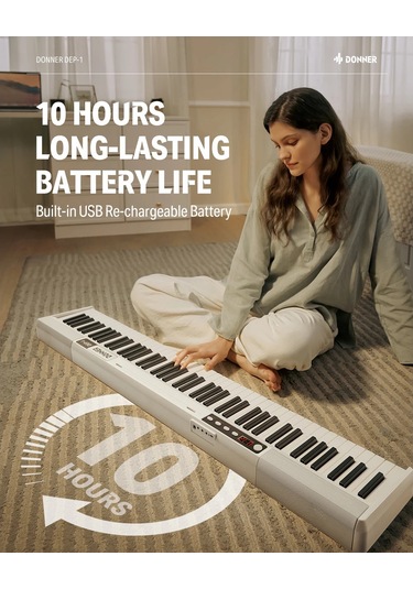 Donner Dep-1 Taşınabilir Dijital Piyano Beyaz