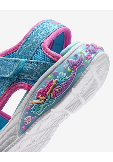 Skechers Mermaıd Dreams Sandal Küçük Kız Çocuk Mavi Işıklı Sandalet 303111n Blmt Mavi