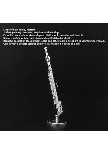 Springsun 11 Cm Gümüş Renkli Müzik Enstrümanı Modeli - Ev Ofis Dekorasyonu Hediyelik Çelik Kutuyla