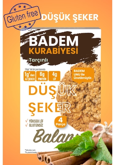 Balanu Düşük Şekerli Tarçınlı Badem Kurabiyesi 200gr X3 Adet