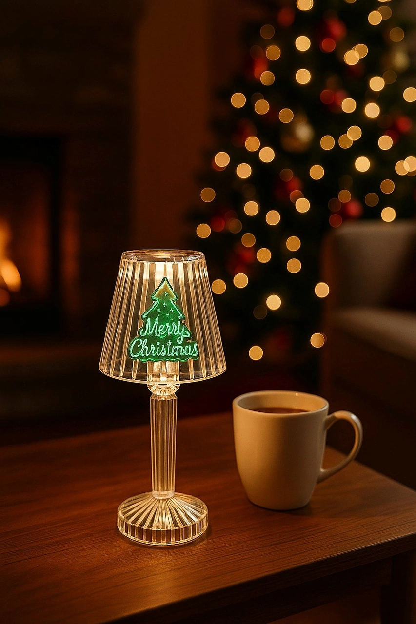 Yılbaşı Temalı Dekoratif Led Lamba 13 6 Cm Şeffaf