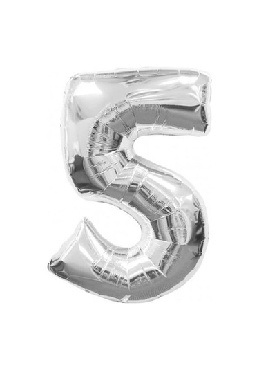 Brokoli Home 5 Numara Folyo Gümüş Balon 100cm 40inç Helyuma Uygu Karışık Renkli