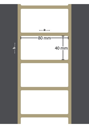 40x80 Mm Termal Terezi Etiketi Yaıpışkanlı Etiket 1 Rulo 500 Adet