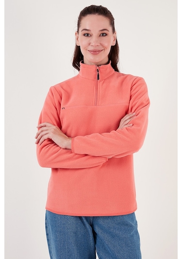 Lela Slim Fit Yumuşak Dokulu Anti-Pilling Tüylenme Yapmayan Yarım Fermuarlı Bayan Polar 5907000 Somon Lela Slim Fit Yumuşak Dokulu Anti-Pilling Tüylenme Yapmayan Yarım Fermuarlı Bayan Polar 5907000 Somon