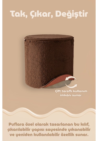 Çift Yönlü Çevir Puf Çift Taraflı Yıkanabilir Puf Bench Kılıfı Linen
