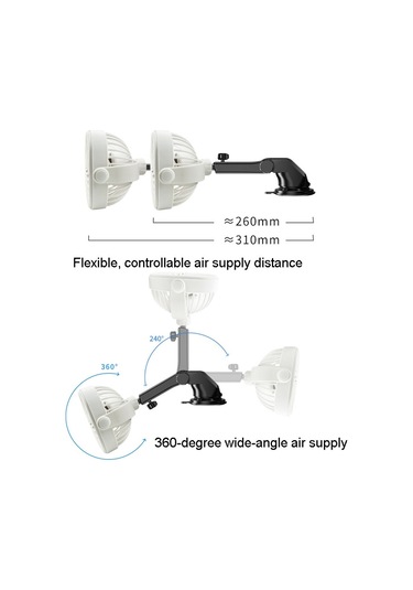 Araba Emme Kupası Fan Masaüstü Yurt Ofis Mutfak Fan Beyaz , Boyut:geri Çekilebilir Beyaz