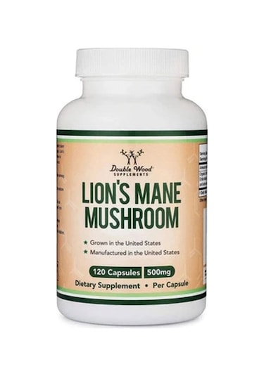 Double Wood Organic Lions Mane Mushroom Caps Brain Support