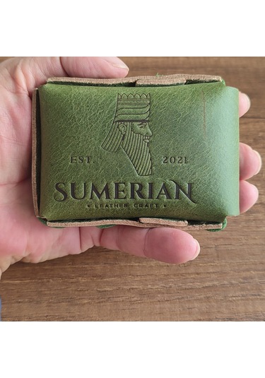 Sumerian Leather Craft  Deri Sigara Kılıfı Yeşil