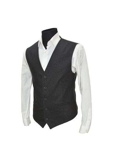 Mentor Regalo Erkek Yelek V Yaka Antrasit Yün 50430