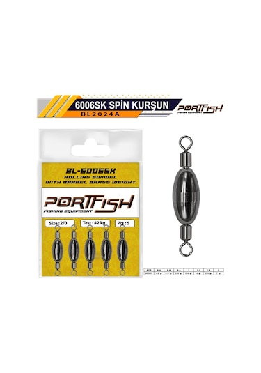 Portfish Bl-6006sk Spin Kurşun Fırdöndü No: 1.0 - 3.8 Gr