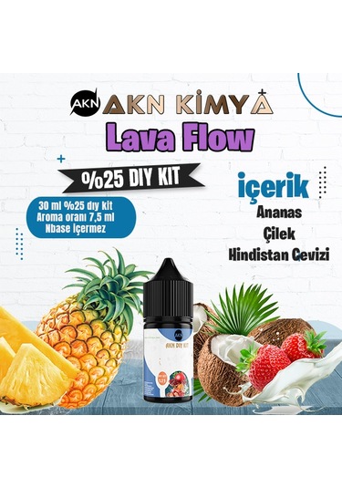 Lava Flow Naked Yoğun Dıy Kit Çilek Ananas Hindistan Cevizi Gıda Aroması %25 Oranda Aroma İçerir Hazır Değildir 30 Ml