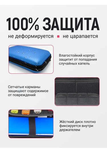 Santiel Harici Sabit Disk Kılıfu, Power Bank, Hafıza Kartı İçin Kılıf 387546818 Mavi