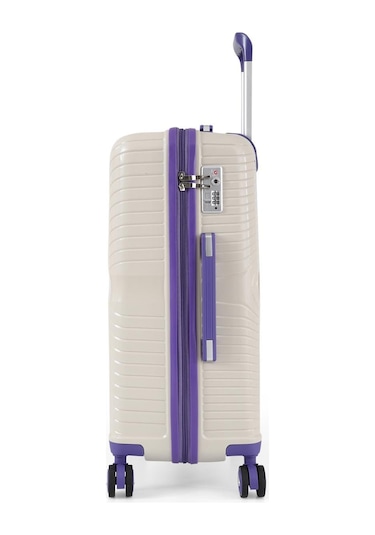 Ççs 5239 Polipropilen Orta Boy Valiz Beyaz-mor Beyaz - Mor