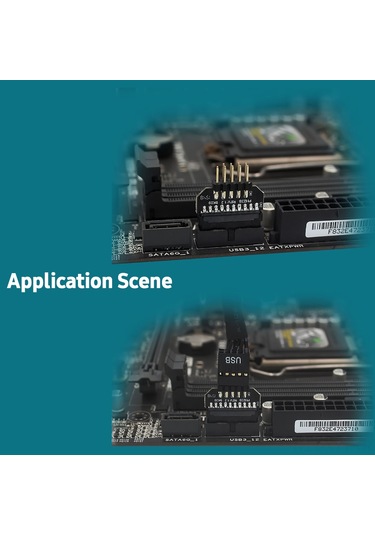 Yaleker Ph23b Anakart Usb3.0 19pin'den Usb2.0 9p'ye Ön Panel Bağlantı Adaptörü Siyah