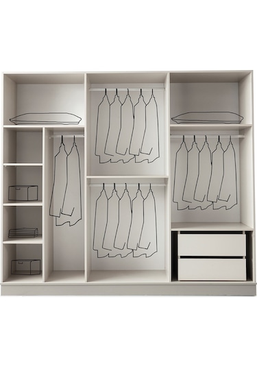 Hazal Mdf 6 Kapılı Dolap