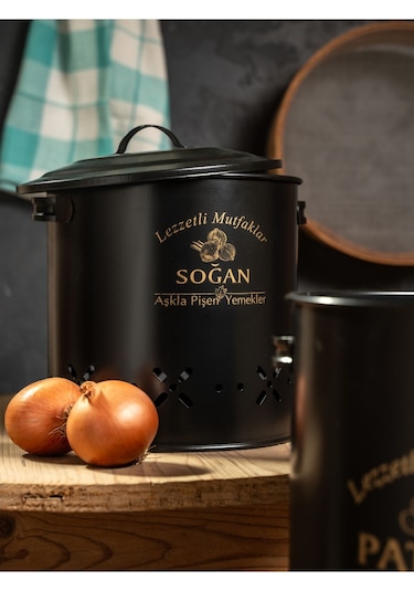 Silindir 2'li 65-66 Patates-soğan Kovası Siyah Siyah