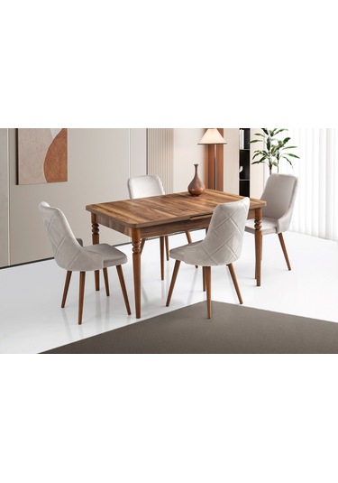 1014 Mdf Mutfak Masa Takımı Ceviz