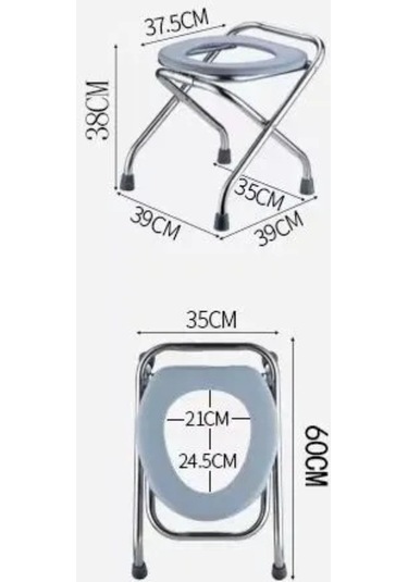 Lemestar Hamileler Ve Yaşlılar İçin Katlanabilir Portatif Tuvalet Sandalyesi - 120 Kg Taşıma Kapasiteli Diğer