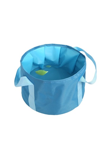 Taşınabilir Katlanabilir Katlanır Seyahat Kamp Su Konteyneri Lavabo - Mavi