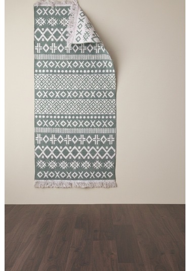 Doğal Tonlarda Modern Desenli Çift Taraflı Yıkanabilir Kilim Renkli