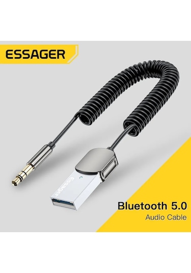 Essager Aux Bluetooth Mikrofonlu 3.5mm 5.0 Verici Araç Kiti