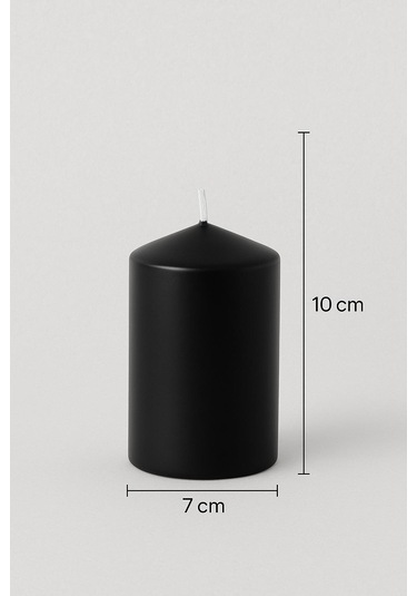 Silindir Mum 7x10cm Siyah Siyah