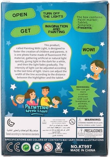 Ximistore9 Çocuklar İçin A4 Boyutlu 3d Işıklı Boyama Tahtası - Fosforlu Çizim Paneli Ve Işık Marker İle Kreativite Geliştirir Çok Renkli