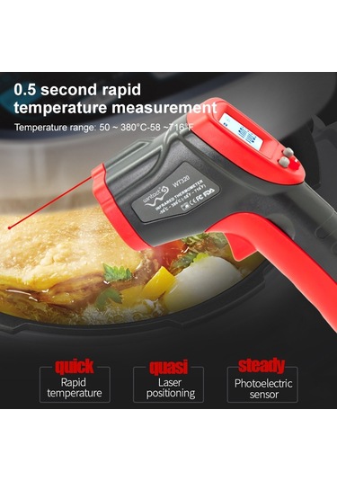 Wintact Wt320 -50 Derece C 380 Derece C El Taşınabilir Dış Mekan Temassız Dijital Kızılötesi Termometre