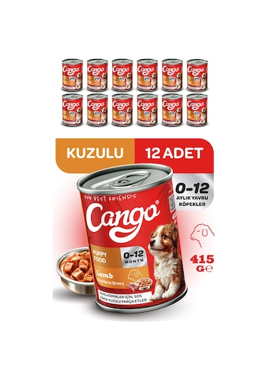 Cango Yavru Yaş Köpek Maması Kuzu Etli 415gr 24lü