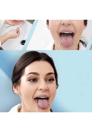 Soillium Metal Güöüş Renk Sağlam Saplı Dil Sıyırıcı Ağız Dil Bakımı