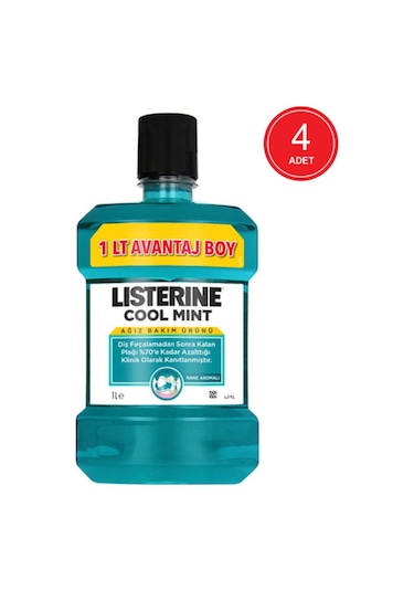 Listerine Cool Mint Ağız Bakım Suyu 4 x 1 L